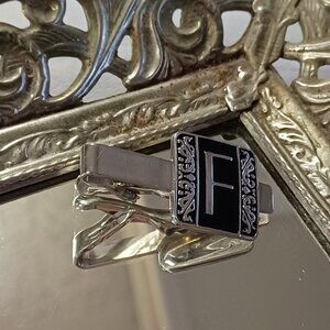 SWANK Vintage Monogrammed Letter F Men's Name Tie or Money Clip Gift Jewelry